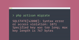 laravel key too long