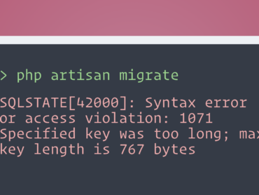 laravel key too long