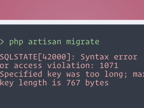 laravel key too long
