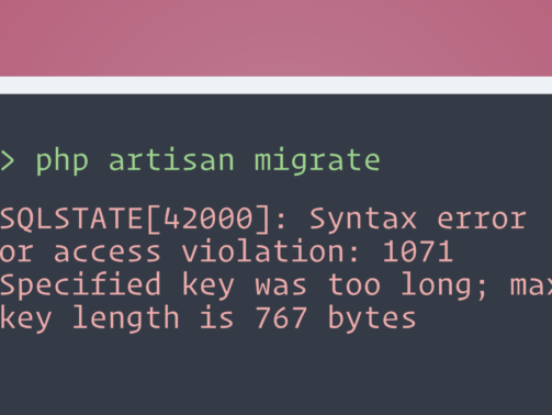 laravel key too long