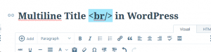 WordPress Multiline Title